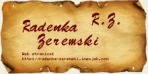 Radenka Zeremski vizit kartica
